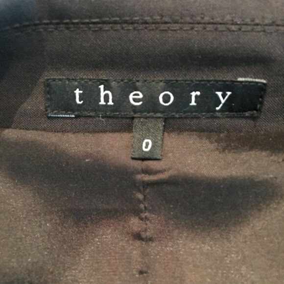 Theory Womens Fitted Wool Blazer Smokey Gray Lined Pockets One Button Size 0 u - Picture 9 of 11
